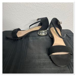 DUNE LONDON Monika Black Suede Ankle Strap Sandals Sz EU 39/ US 8